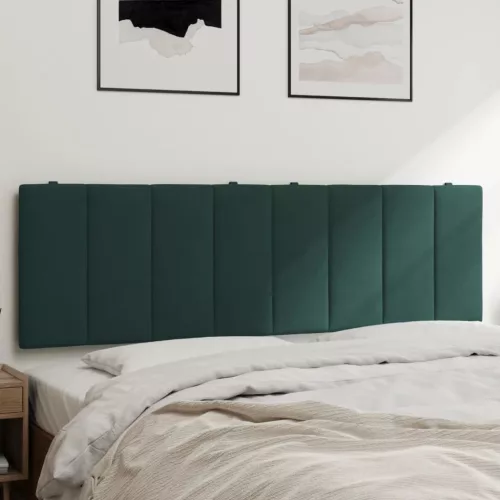 vidaXL sötétzöld bársony fejtámla párna 160 cm