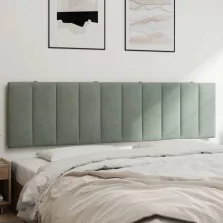   vidaXL világosszürke bársony fejtámla párna Hanko 180 cm