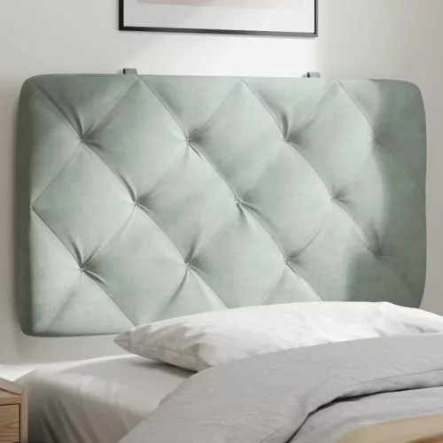 vidaXL világosszürke bársony fejtámla párna 80 cm