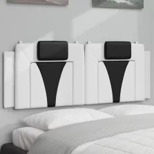   vidaXL fekete és fehér műbőr fejtámla párna Viana 120 cm