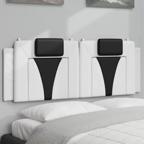 vidaXL fekete és fehér műbőr fejtámla párna Viana 120 cm