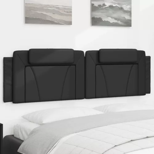 vidaXL fekete műbőr fejtámla párna 183 cm