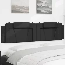 vidaXL fekete műbőr fejtámla párna 200 cm