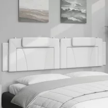 vidaXL fehér műbőr fejtámla párna 200 cm