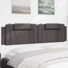 vidaXL szürke műbőr fejtámla párna 200 cm