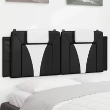 vidaXL fekete és fehér műbőr fejtámla párna 152 cm