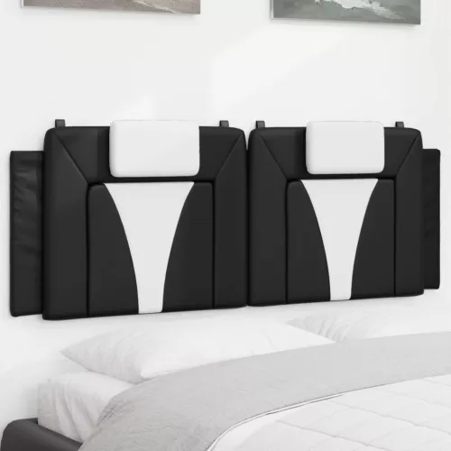 vidaXL fekete és fehér műbőr fejtámla párna 152 cm