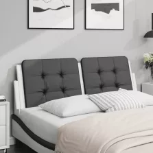 vidaXL fekete és fehér műbőr fejtámla párna 140 cm