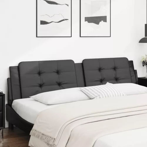 vidaXL fekete műbőr fejtámla párna 200 cm