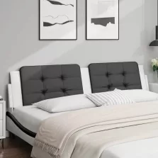 vidaXL fekete és fehér műbőr fejtámla párna 200 cm