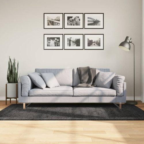 vidaXL atracitszürke hosszú szálú bozontos modern szőnyeg 100 x 200 cm