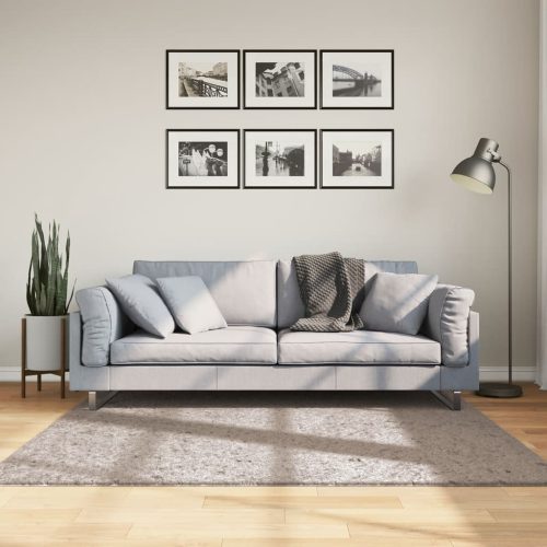 vidaXL bézs hosszú szálú bozontos modern szőnyeg 160 x 160 cm