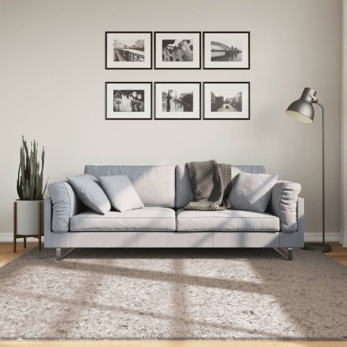 vidaXL bézs hosszú szálú bozontos modern szőnyeg 200 x 200 cm