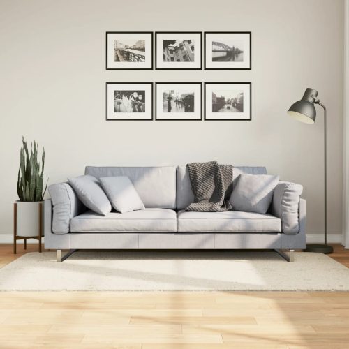 vidaXL krémszínű hosszú szálú bozontos modern szőnyeg 100 x 200 cm