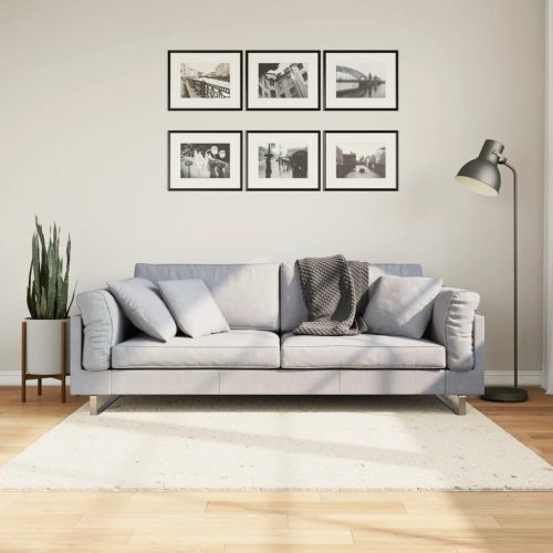 vidaXL krémszínű hosszú szálú bozontos modern szőnyeg 160 x 160 cm