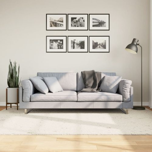 vidaXL krémszínű hosszú szálú bozontos modern szőnyeg 160 x 230 cm