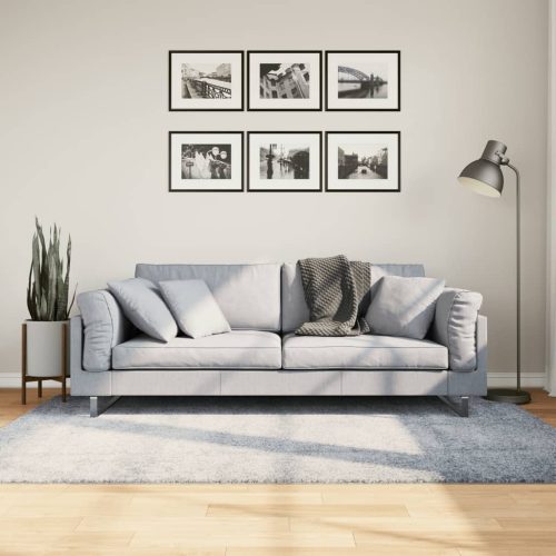 vidaXL kék hosszú szálú bozontos modern szőnyeg 140 x 200 cm