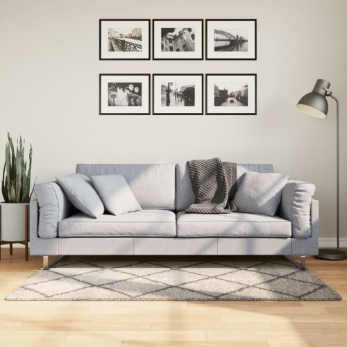 vidaXL bézs és antracit hosszú szálú bozontos modern szőnyeg 80x150 cm