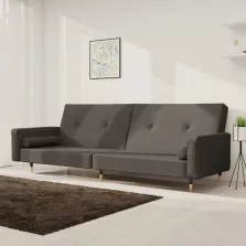   vidaXL kétszemélyes sötétzöld bársony kanapéágy két párnával