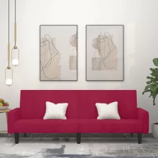 vidaXL kétszemélyes bordó bársony kanapéágy