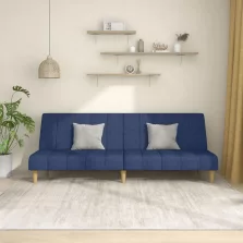 vidaXL kétszemélyes kék szövet kanapéágy