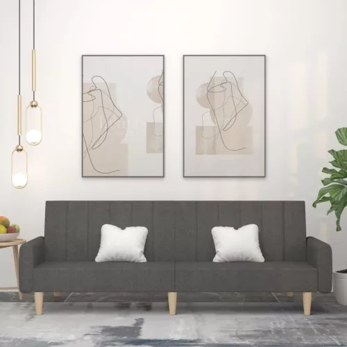 vidaXL kétszemélyes sötétszürke szövet kanapéágy