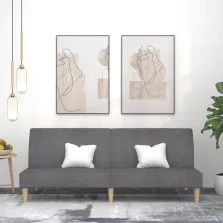 vidaXL kétszemélyes világosszürke szövet kanapéágy