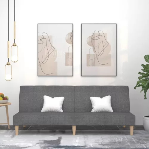 vidaXL kétszemélyes világosszürke szövet kanapéágy