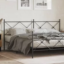 vidaXL fekete fém fejtámla 200 cm