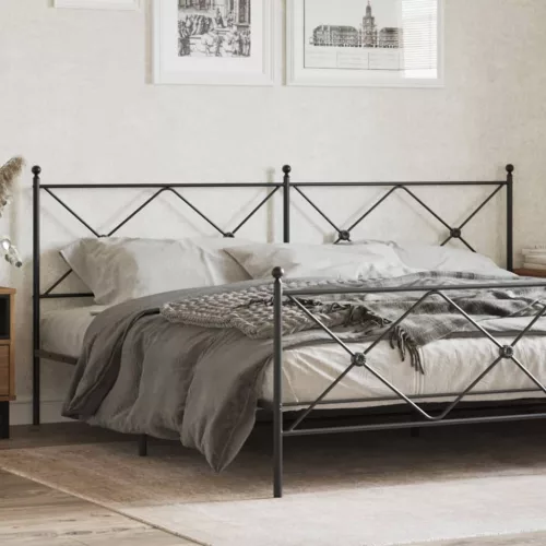 vidaXL fekete fém fejtámla 200 cm
