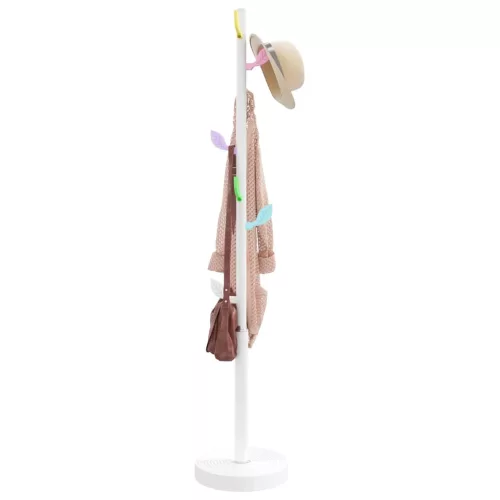 vidaXL fehér porszórt vas ruhafogas 172 cm