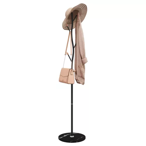 vidaXL fekete porszórt vas ruhafogas 177 cm