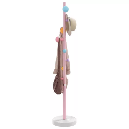 vidaXL rózsaszínű porszórt vas ruhafogas 172 cm