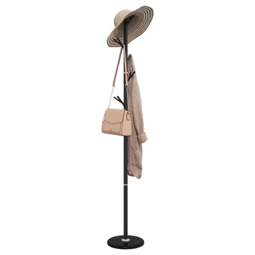 vidaXL fekete porszórt vas ruhafogas 175 cm