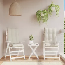   vidaXL 2 db krémszínű oxford-szövet magas háttámlájú székpárna