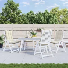   vidaXL 4 db krémszínű oxford-szövet magas háttámlájú székpárna