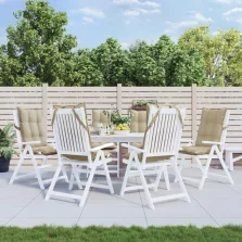   vidaXL 6 db bézs oxford-szövet magas háttámlájú székpárna