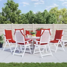   vidaXL 6 db piros oxford-szövet magas háttámlájú székpárna