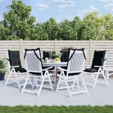   vidaXL 6 db fekete oxford-szövet magas háttámlájú székpárna