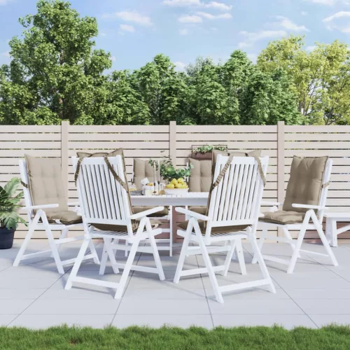 vidaXL 6 db tópszínű oxford-szövet magas háttámlájú székpárna