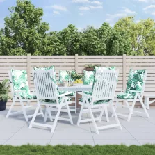   vidaXL 6 db levélmintás oxford szövet magas háttámlájú székpárna