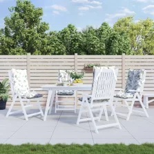   vidaXL 4 db levélmintás oxford szövet magas háttámlájú székpárna