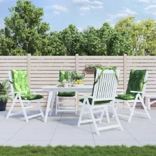   vidaXL 4 db levélmintás oxford szövet magas háttámlájú székpárna