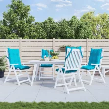   vidaXL 4 db türkizkék oxford szövet magas háttámlájú székpárna