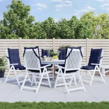   vidaXL 6 db tengerészkék oxford szövet magas háttámlájú székpárna