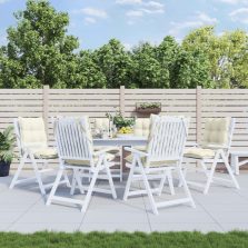   vidaXL 6 db krémszínű oxford szövet alacsony háttámlájú székpárna