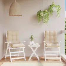   vidaXL 2 db bézs oxford szövet alacsony háttámlájú székpárna