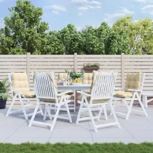   vidaXL 6 db bézs oxford szövet alacsony háttámlájú székpárna