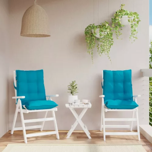 vidaXL 2 db világoskék oxford szövet alacsony háttámlájú székpárna