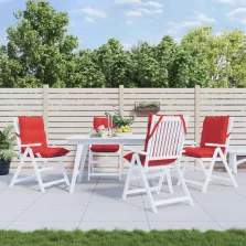   vidaXL 4 db piros oxford szövet alacsony háttámlájú székpárna